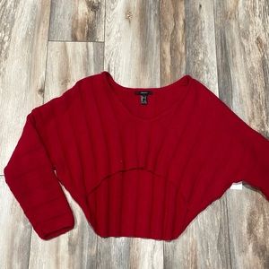 Red Cropped Sweater Forever 21 size large.